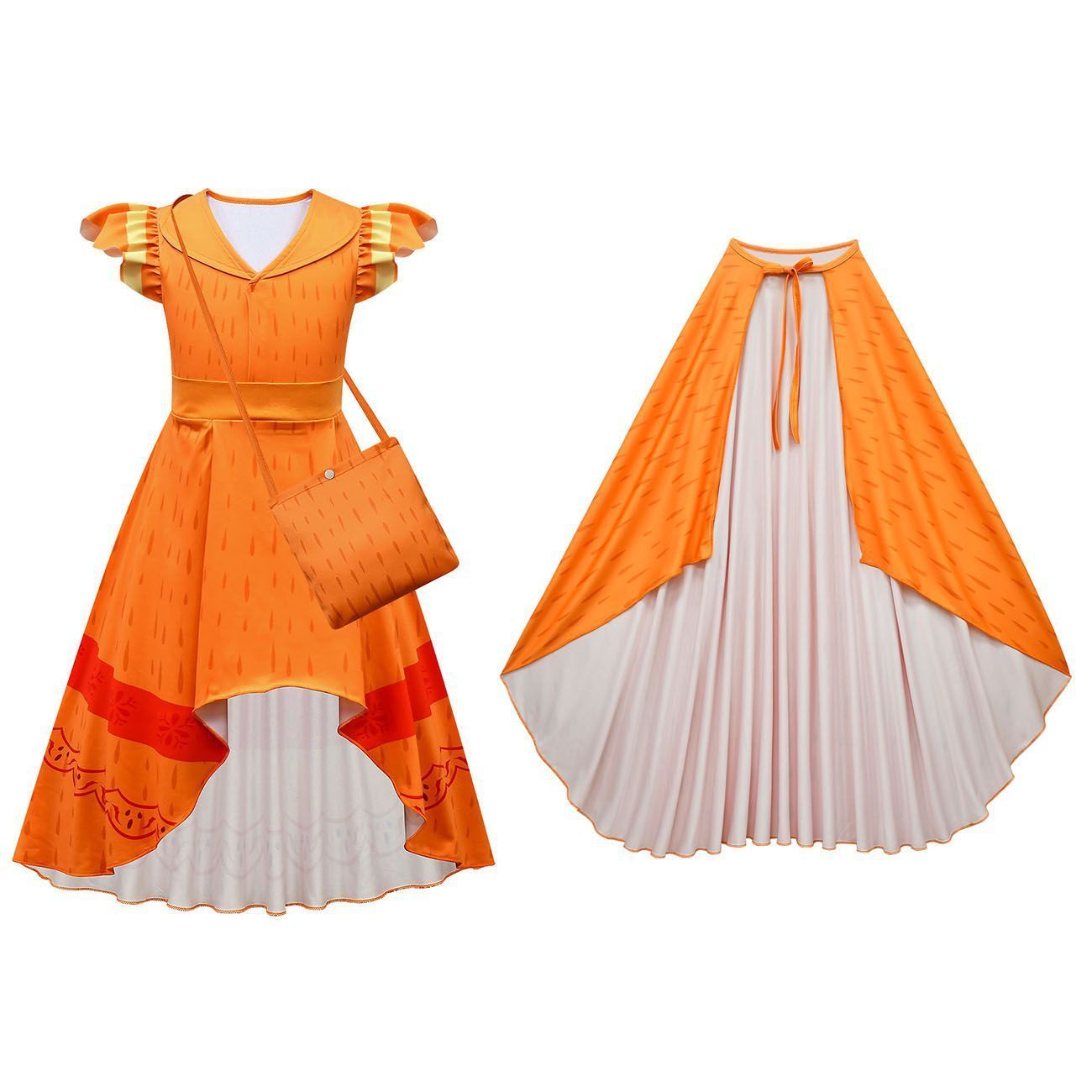 Girls Encanto Pepa Dress Festival Cosplay Dresses Outfits with Cloak