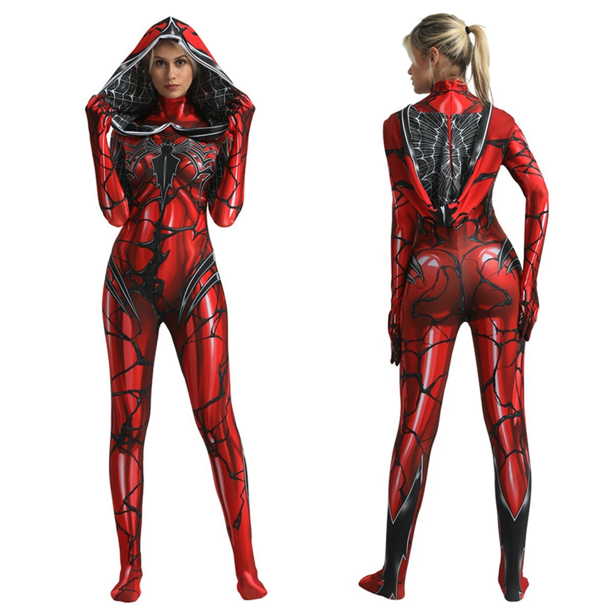 Spiderman jumpsuits onesies Woman Halloween Costume Bodysuit Spandex Zentai Catsuit Cosplay