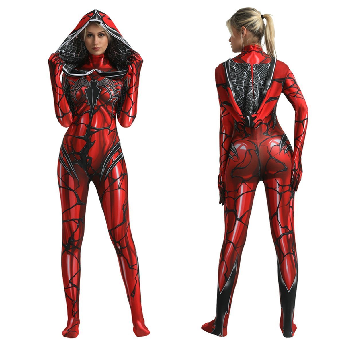 Spider jumpsuits onesies Woman Halloween Costume Bodysuit Spandex Zentai Catsuit Cosplay