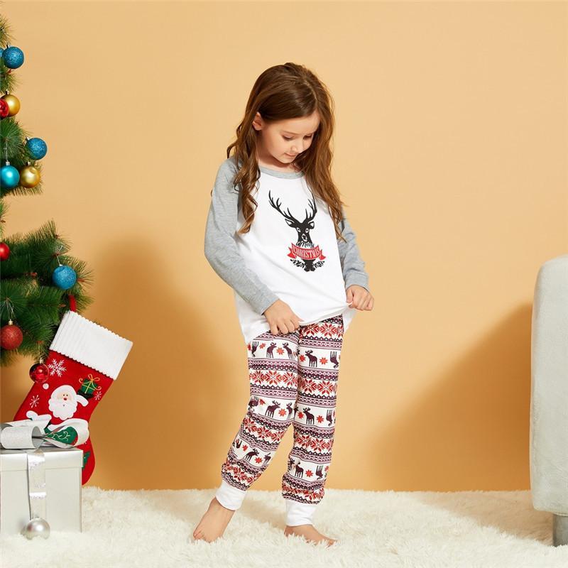 Family Christmas Pajamas Xmas Family Matching Nightwear Prop Mother Daughter Clothes Adult Kids Pyjamas