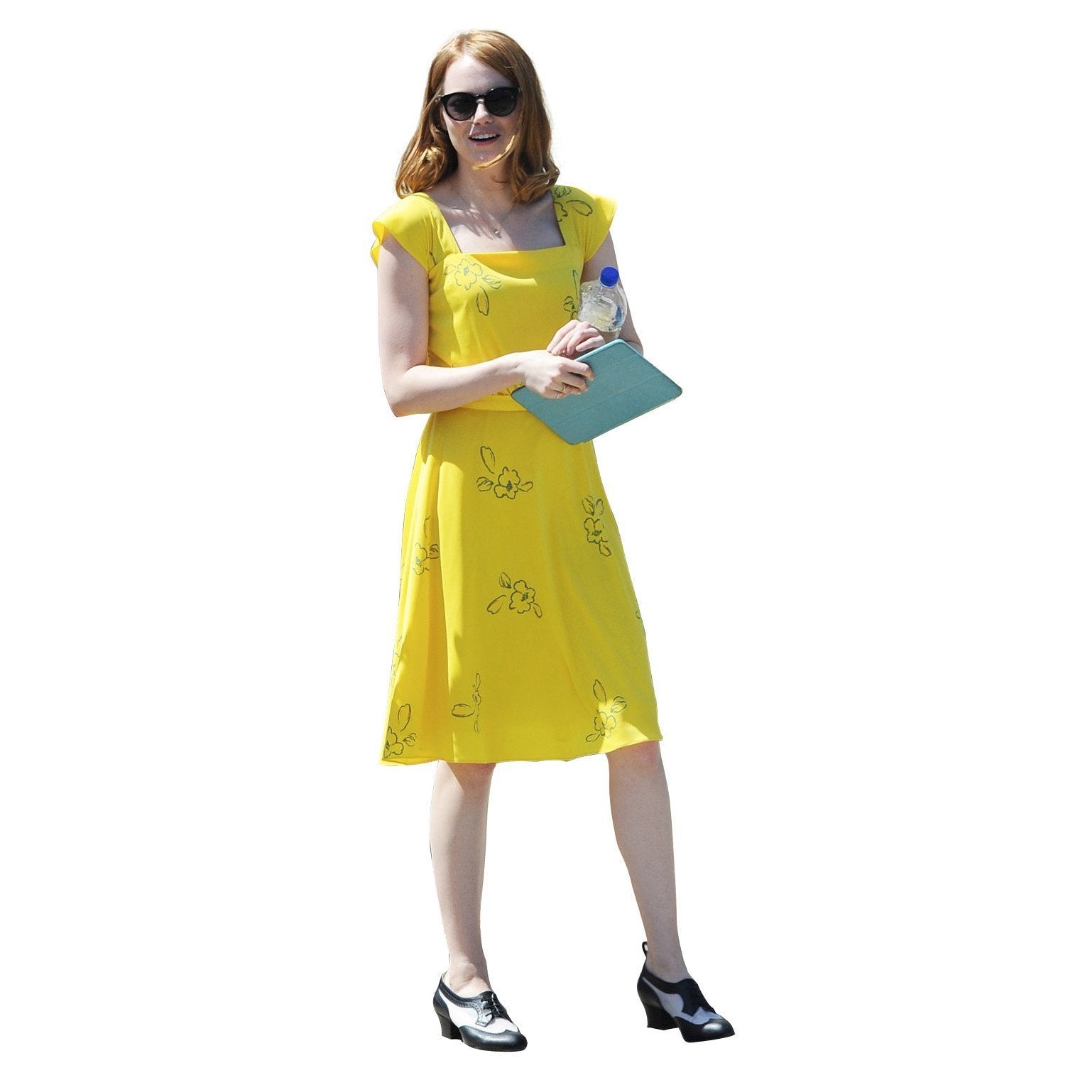 La La Land Emma Stone Actress Yellow Dress Movie Cosplay Costume-Pajamasbuy
