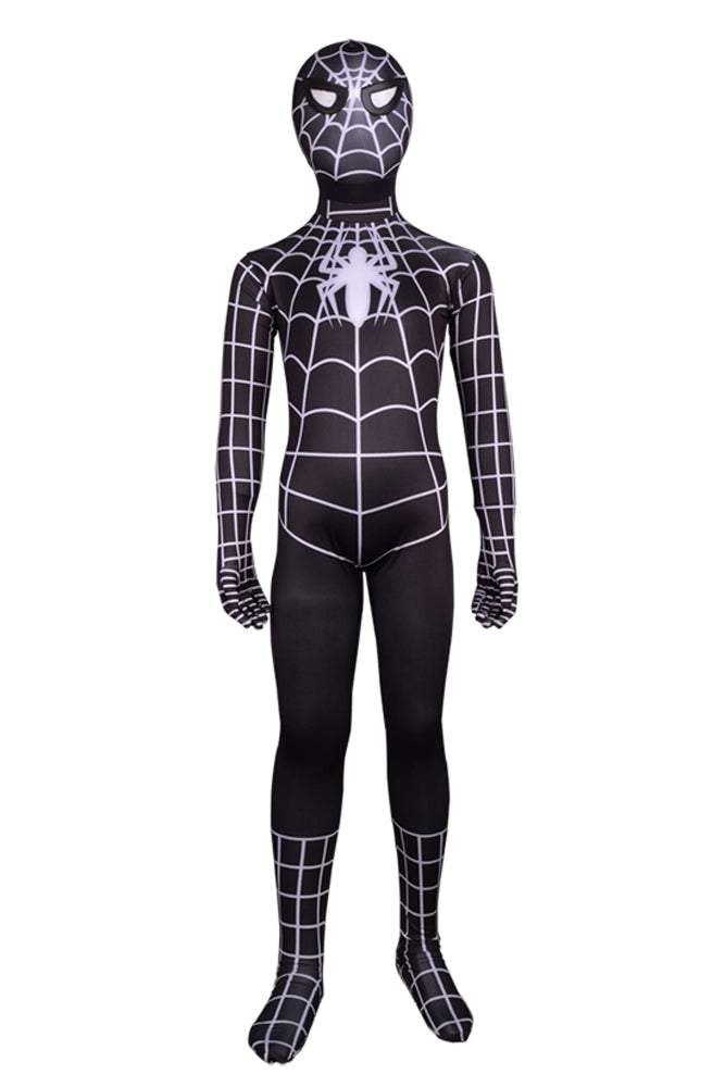 Spiderman Black Costume kids Cosplay Jumpsuit Mask Superhero Zentai