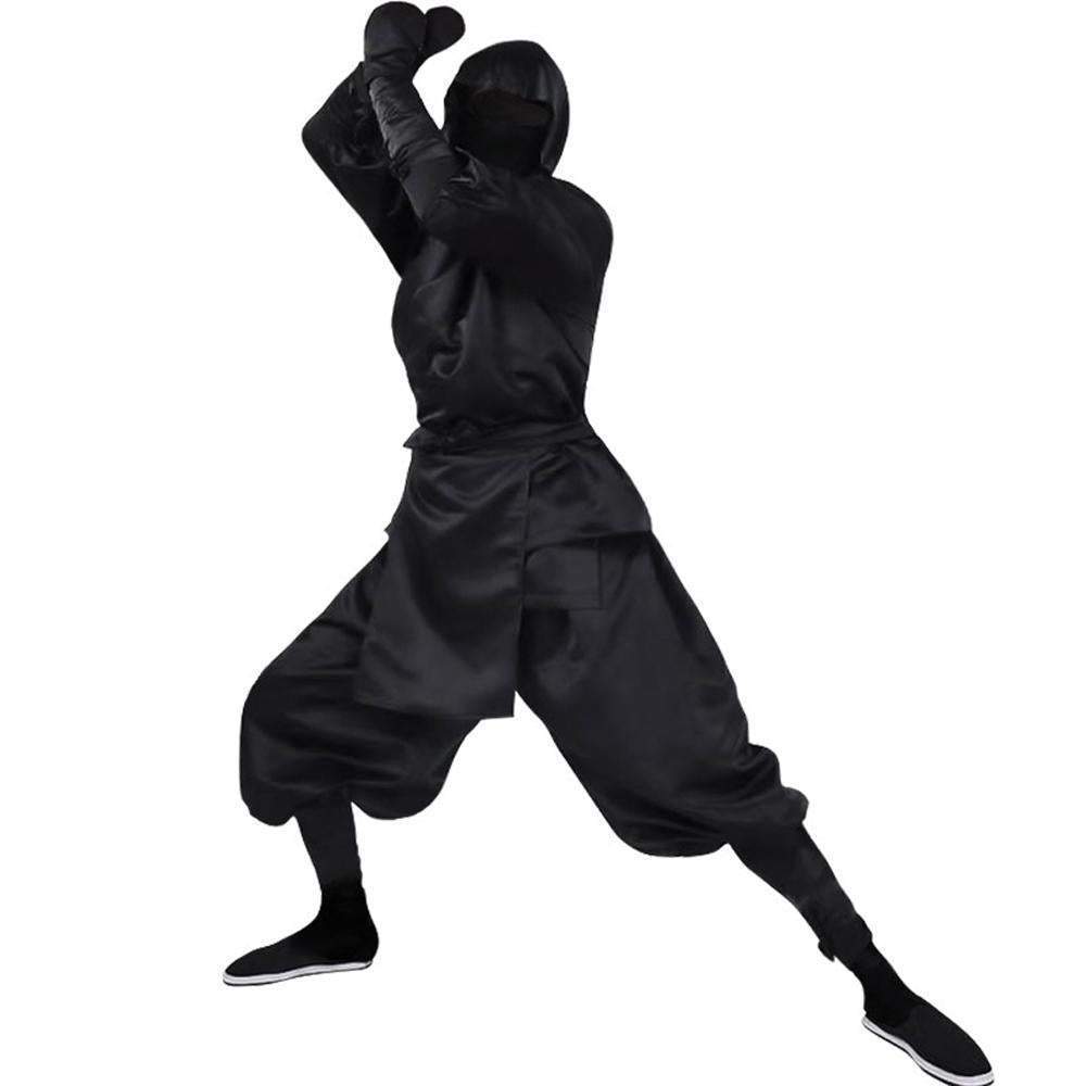 Japanese Ninja Bushido Cosplay Costume with Hood Socks Halloween Outfit Set Dress Up For Men