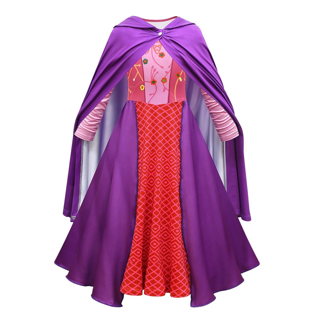 Girls' Hocus Pocus Sarah Sanderson Cosplay Costumes long dress cape Halloween Outfit For Kids