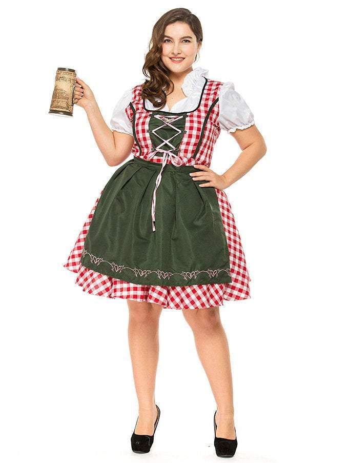 Plus Size Women German Beer Oktoberfest Outfit Halloween Cosplay Costume