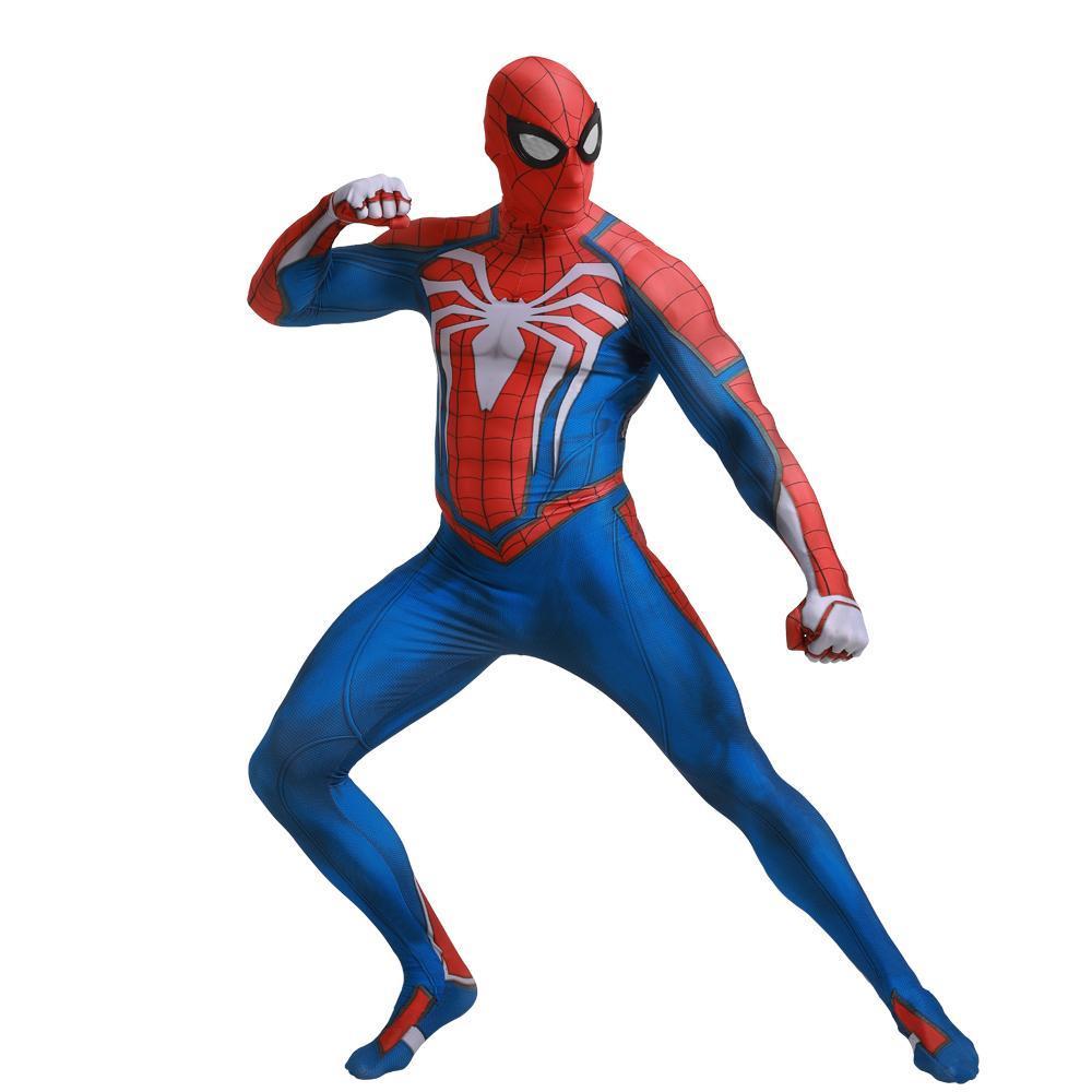 White Spiderman Game Cosplay Jumpsuit Halloween Party Costume for Adult and kids