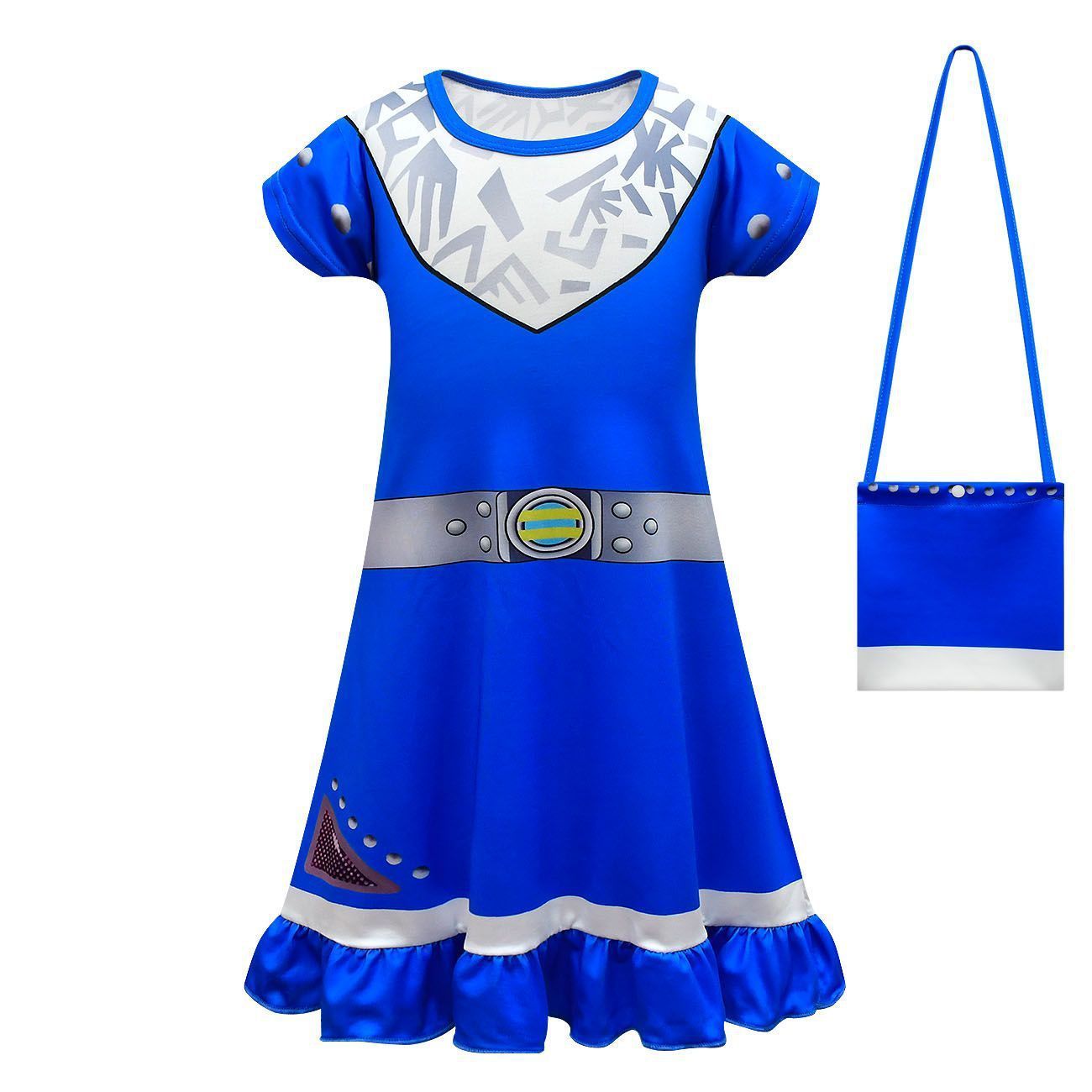 Blue College Zombies Cosplay Suit Costume cheerleaders Dress Outfits for kids