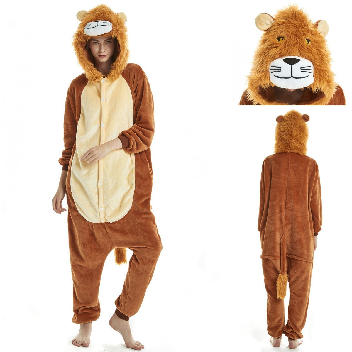 New Lion Kigurumi Onesies Pajamas For Adult Cosplay Costumes for Women Men