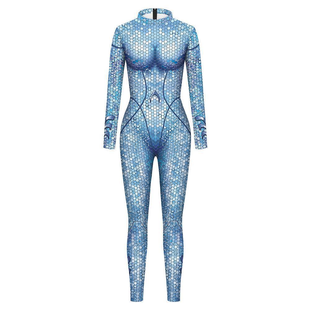 Atlanna Queen Aquaman 2 Costume Cosplay Jumpsuit Halloween Sequined Catsuit Party Zentai