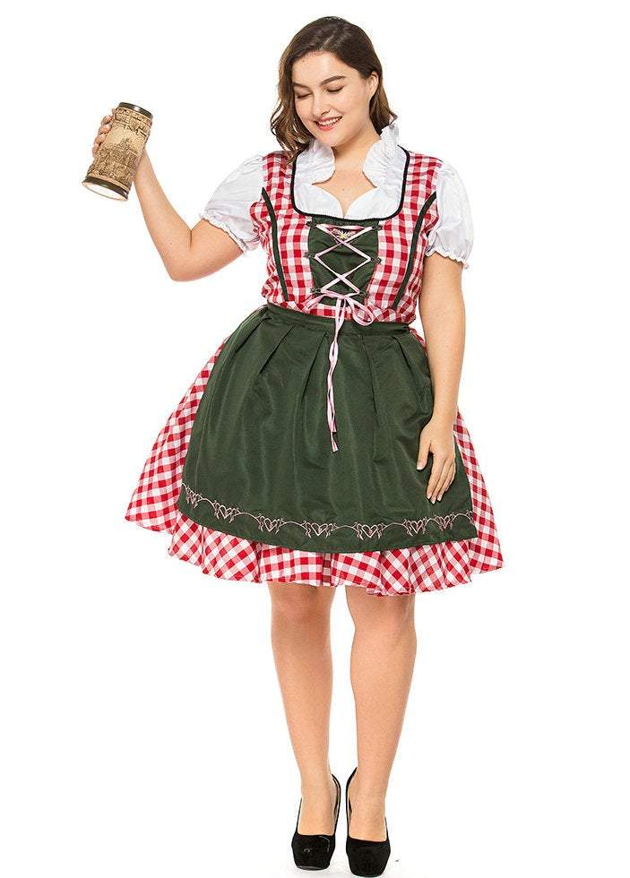 Plus Size Women German Beer Oktoberfest Outfit Halloween Cosplay Costume