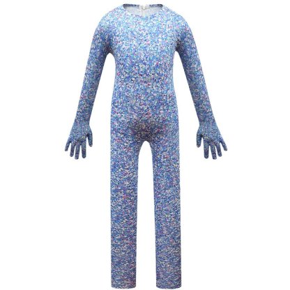 Kids Trolls World Tour Tiny Diamond Cosplay Zentai Suit Halloween Costume Children Jumpsuit Bodysuit Outfits