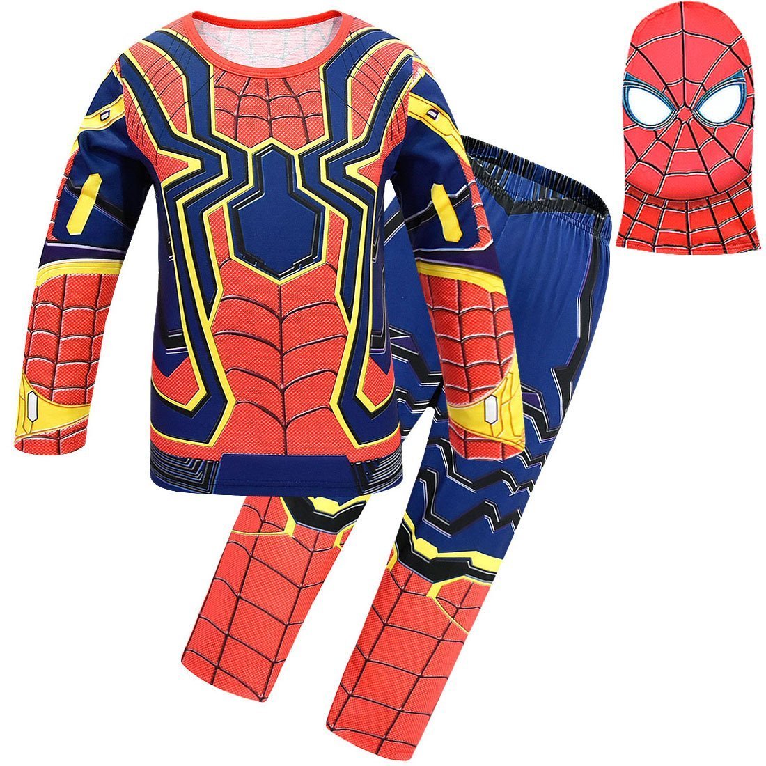 The New Avengers Spider-Man Cosplay Costume Top Pants Halloween Outfit Suit Dress Up For Kids