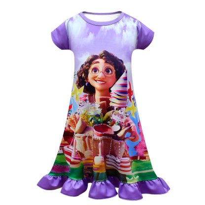 Encanto Mirabel Costume Nightgown Little Girls Princess Pajamas Dress