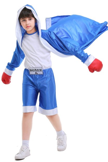 Child Boys Champion Boxer Uniform Halloween Costume Sportswearing