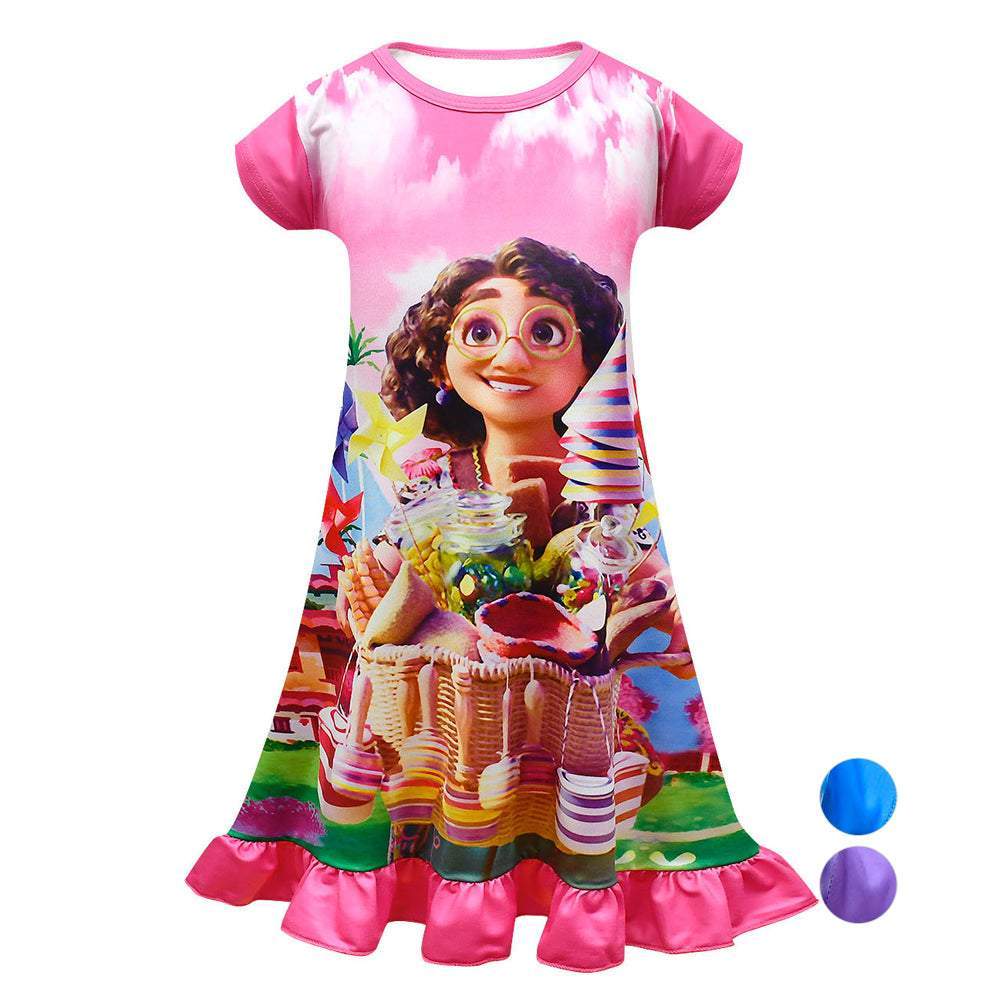 Encanto Mirabel Costume Nightgown Little Girls Princess Pajamas Dress