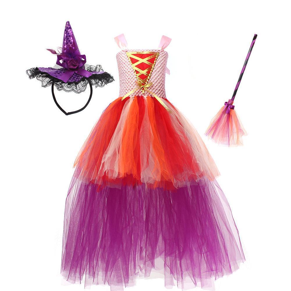 Girl Hocus Pocus Sanderson sisters Winifred Sarah Mary Tutu Dress for kids Halloween Cartoon Costume