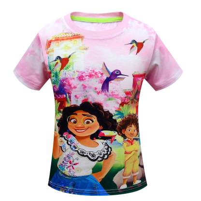 Encanto Mirabel T-Shirt Girls Cartoon Crew Neck Short Sleeve Top