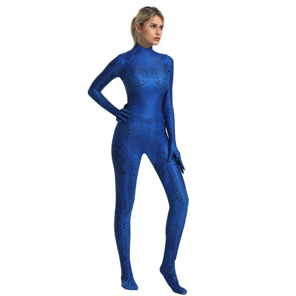 Mystique Outfits Halloween Cosplay Costume Bodycon Jumpsuit