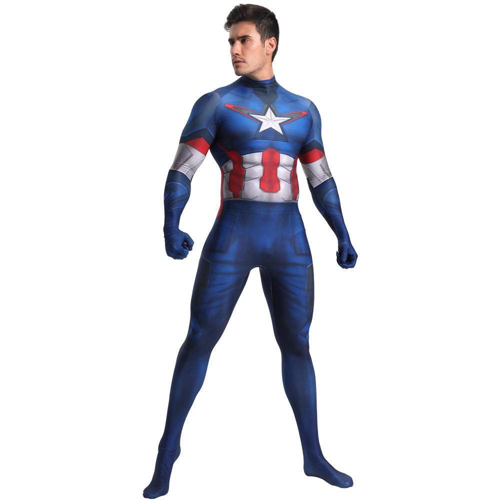 Captain America Outfits Cosplay Halloween Costume Bodysuit