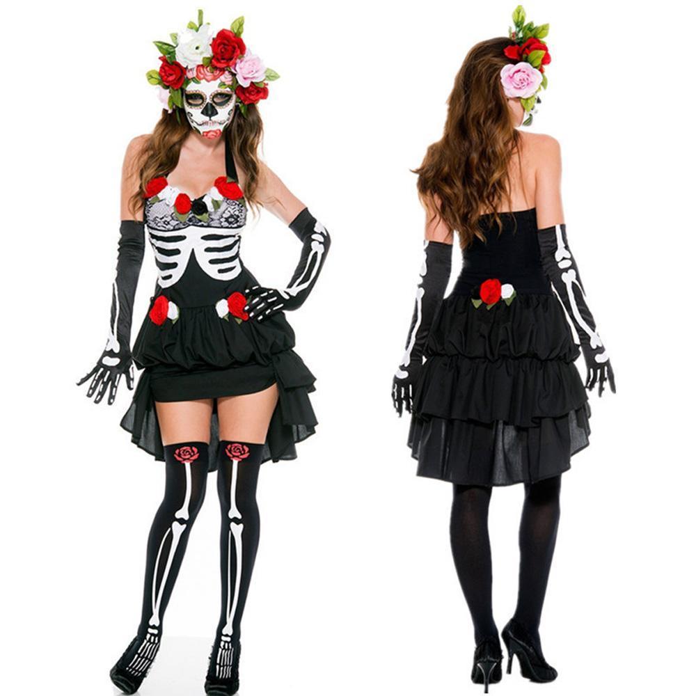 Halloween Day Of The Dead Women's Ghost Bride Costume Dress