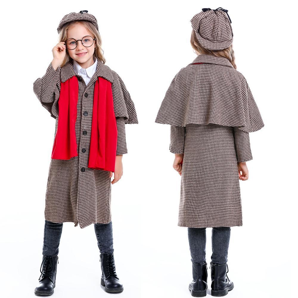 Great Detective Sherlock Holmes Cosplay Costume Girls For Kids