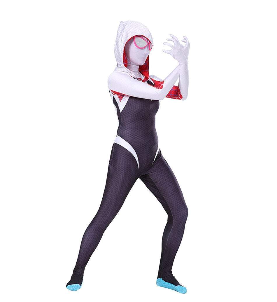 The Amazing Spiderman Gwen Cosplay Costume Zentai Jumpsuit