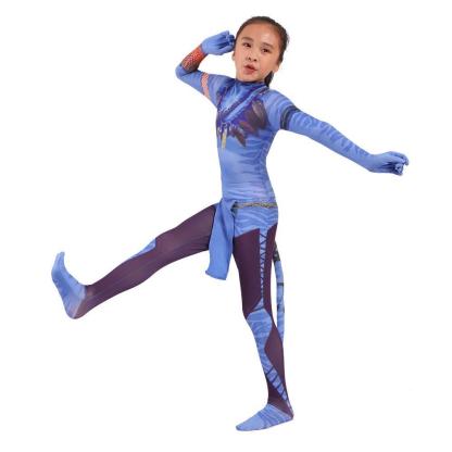 Avatar 2 Neytiri Battle Costume Tail Suit Unisex Jumpsuit Halloween Cosplay Zentai Bodysuit for Adult Kids