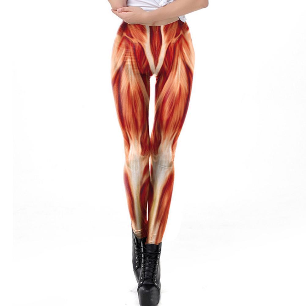 Women jumpsuits onesies Scary Costume Cosplay Human Body Organs Muscle Skeleton Cloth Print Bodysuit