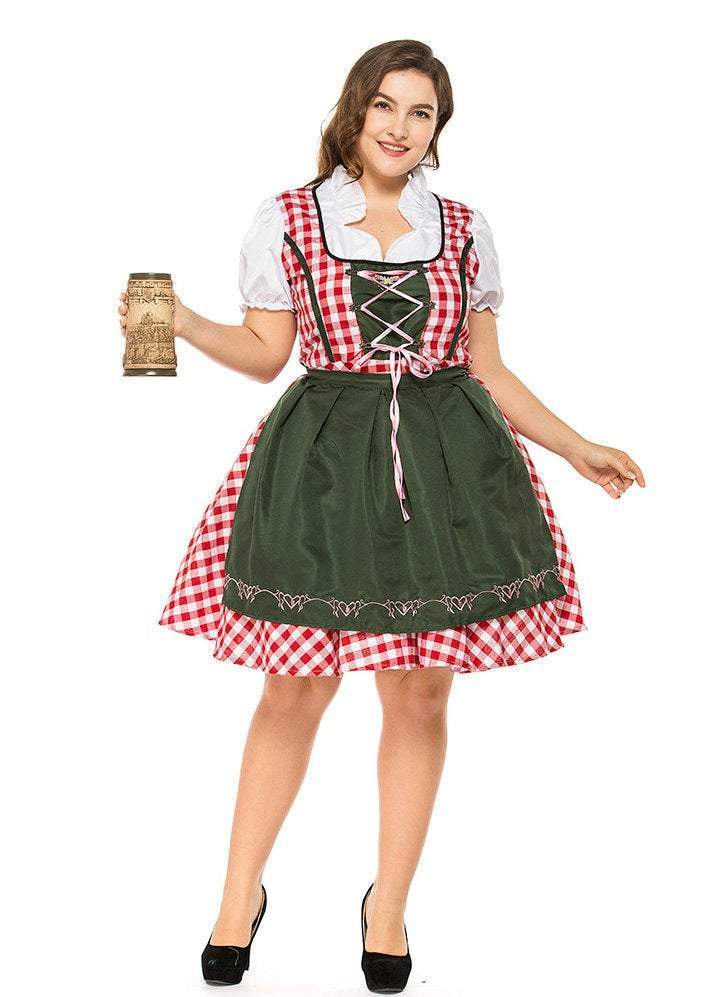 Plus Size Women German Beer Oktoberfest Outfit Halloween Cosplay Costume