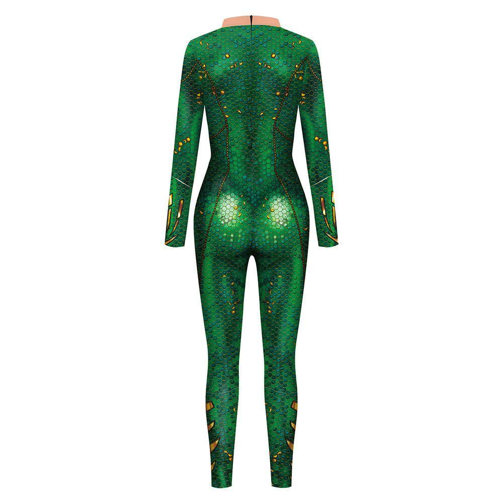 Aquaman 2 Costume Cosplay Halloween Jumpsuit Slim Fit Long Sleeve T-Shirt Party Outfit For Women