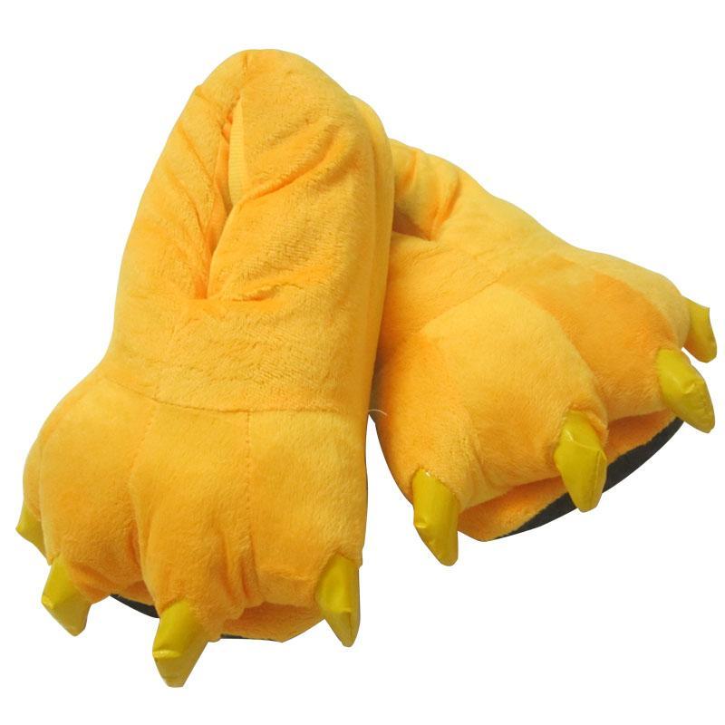 Unisex Animal Pokémon Costumes yellow cosplay Kigurumi fleece slippers shoes