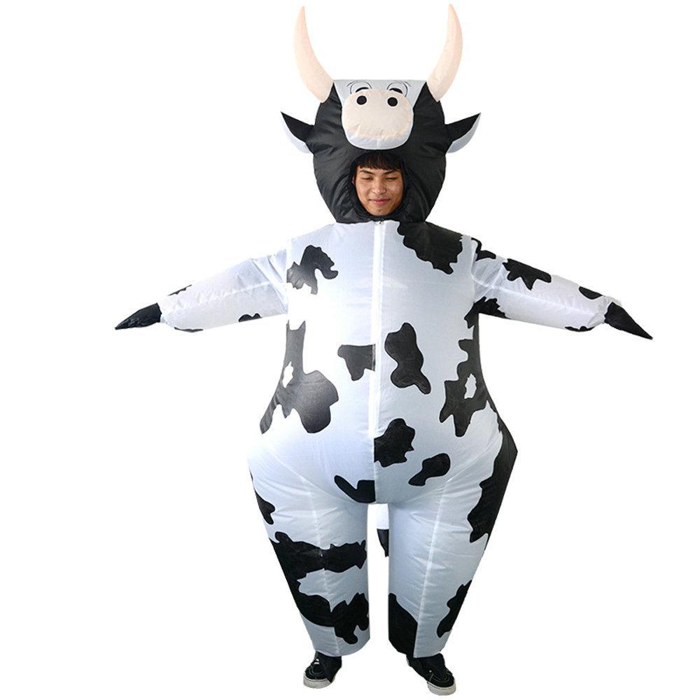 Halloween Christmas Animal Cow Cosplay Inflatable Costume for Adult