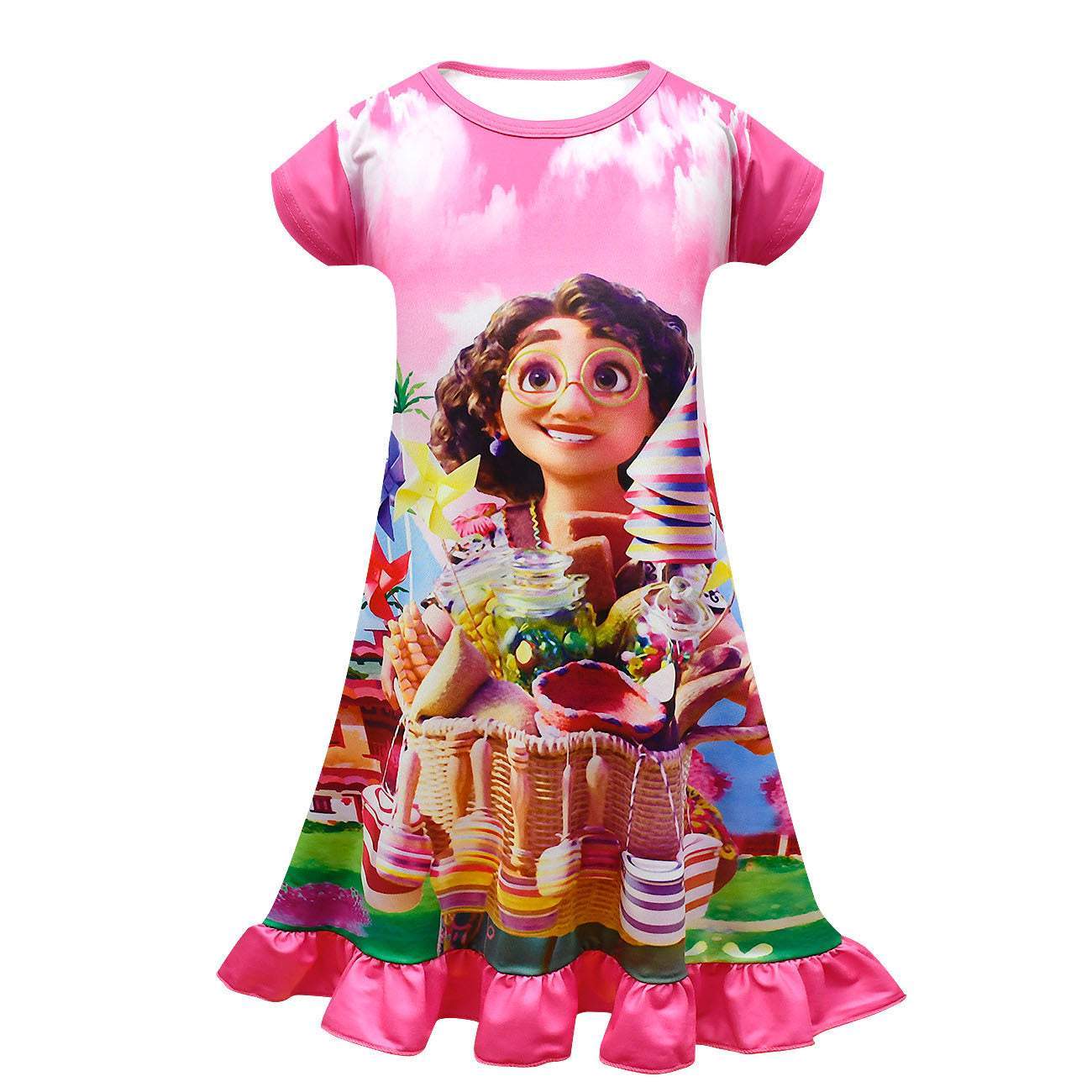 Encanto Mirabel Costume Nightgown Little Girls Princess Pajamas Dress