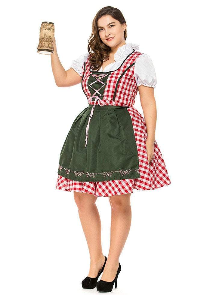 Plus Size Women German Beer Oktoberfest Outfit Halloween Cosplay Costume