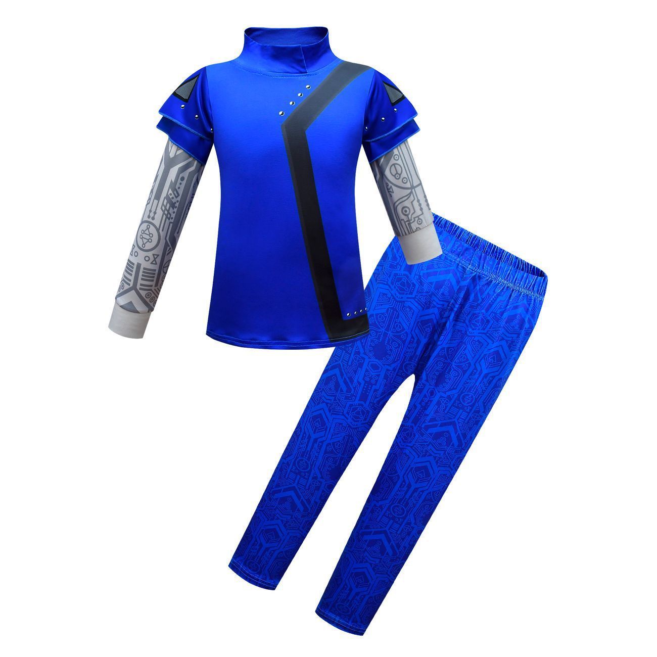 College Zombies 3 Blue Cosplay two piece set Costume Bodysuit Outfits for kids