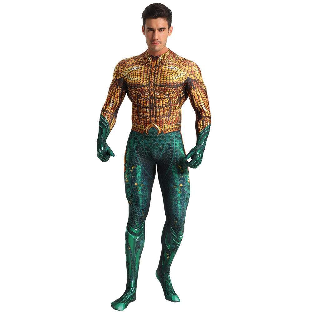 Aquaman 2 Costume Arthur Cosplay Bodysuit Halloween Fancy Cosplay Carnival Suit