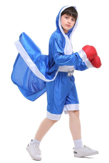Child Boys Champion Boxer Uniform Halloween Costume Sportswearing