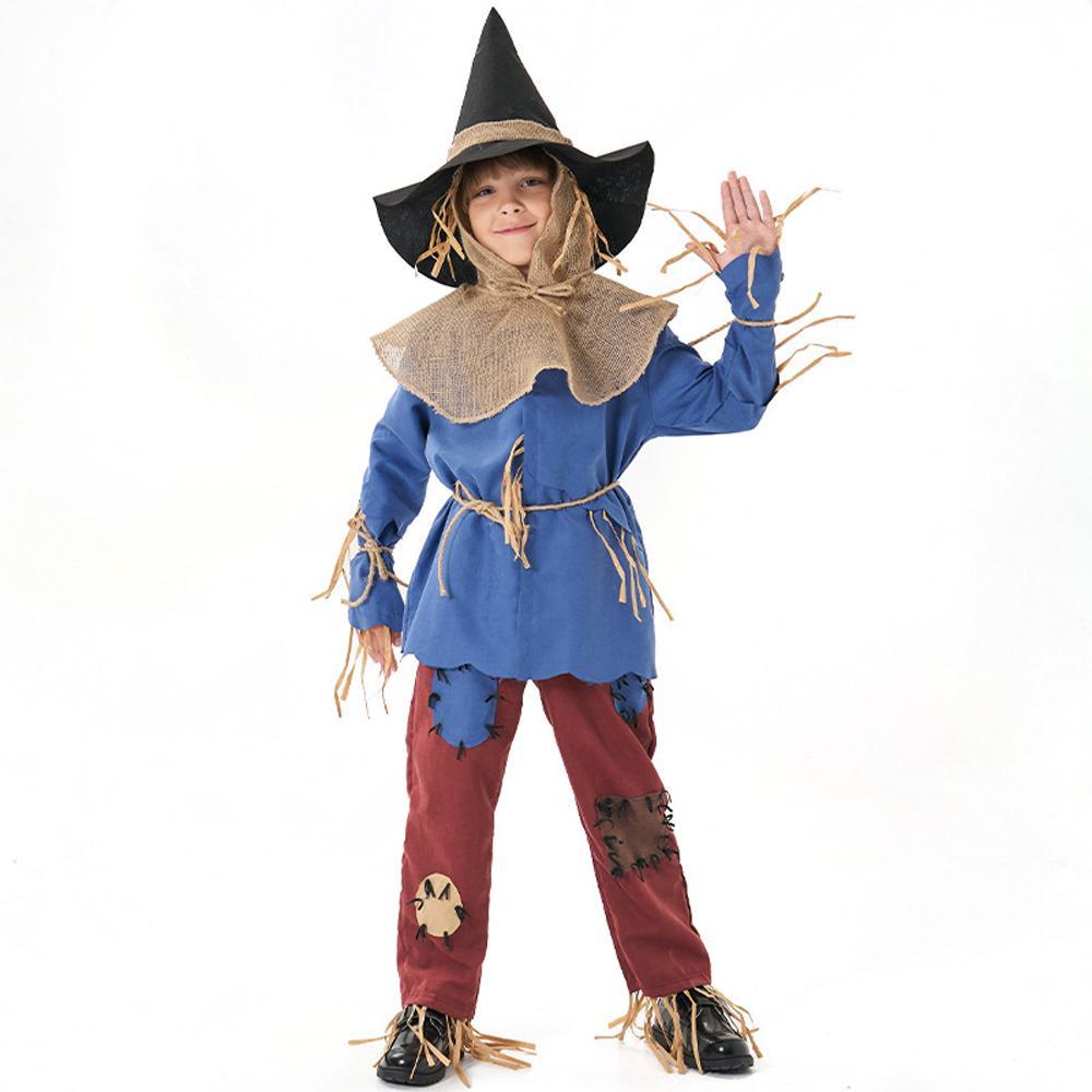 Kids The Adventures of King Oz scarecrow suit halloween Costumes for Child