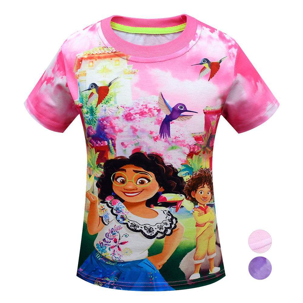 Encanto Mirabel T-Shirt Girls Cartoon Crew Neck Short Sleeve Top