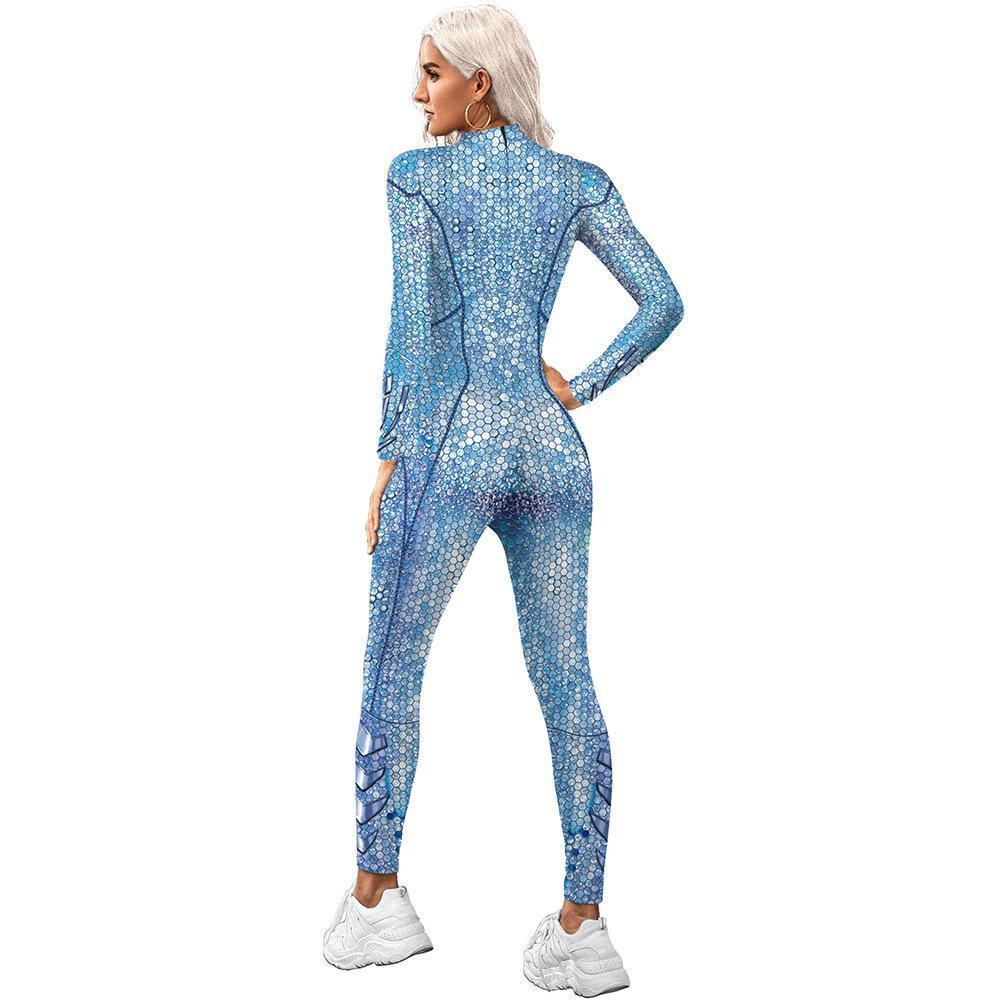 Atlanna Queen Aquaman 2 Costume Cosplay Jumpsuit Halloween Sequined Catsuit Party Zentai
