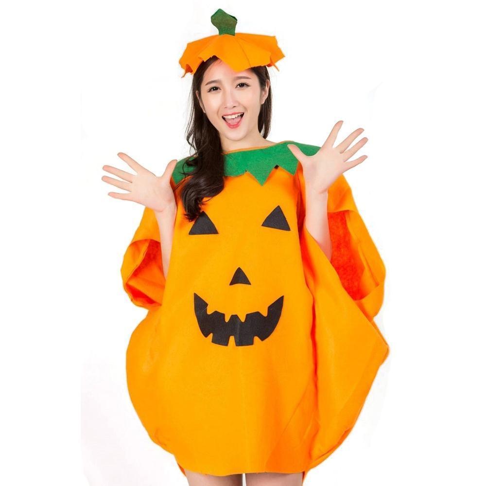 Adult Women Men Pumpkin Costume Halloween Party Wear