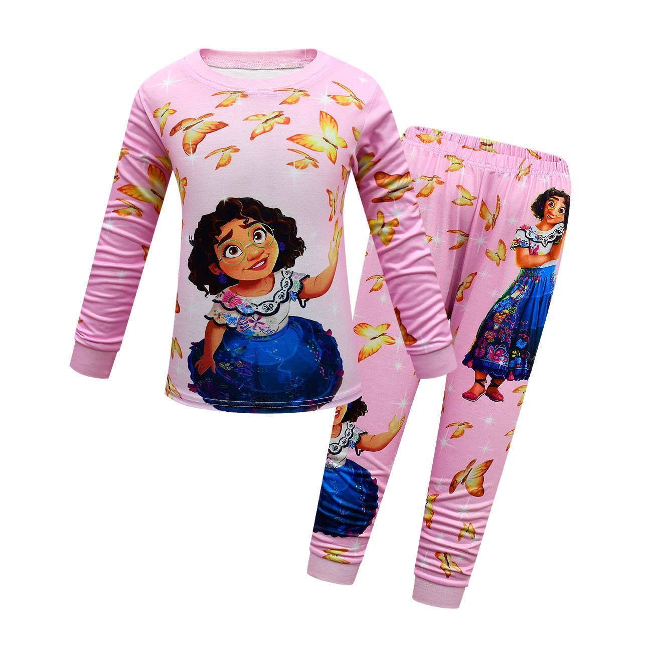 Encanto Mirabel Pajamas Set Kids Long Sleeve Trousers Two Pieces Suits