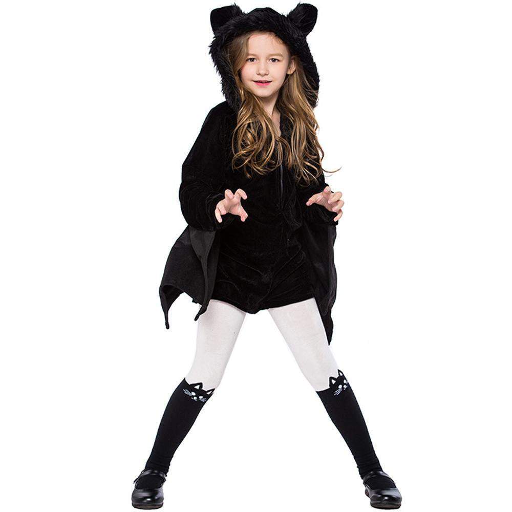 Bat Cosplay black little bat girl Jumpsuit Halloween Costumes for kids
