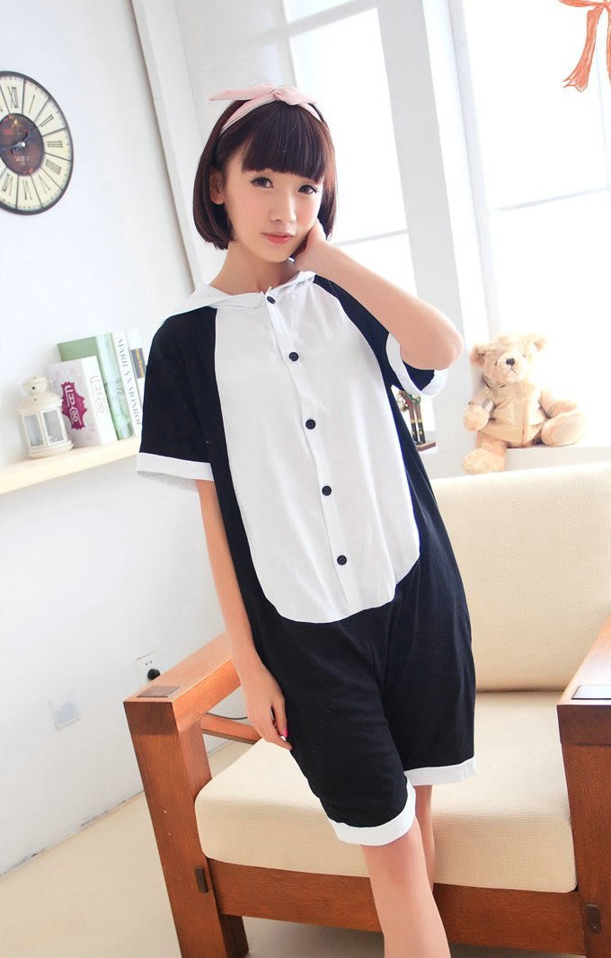 Blink Panda Pajamas Animal Onesie Hoodie Kigurumi Short Sleeve