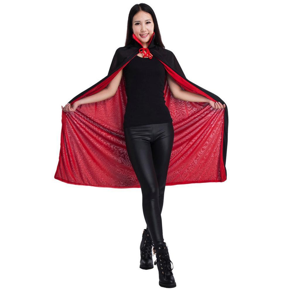 Halloween Red Devil Witch Cosplay Cloak Double Layer Collar
