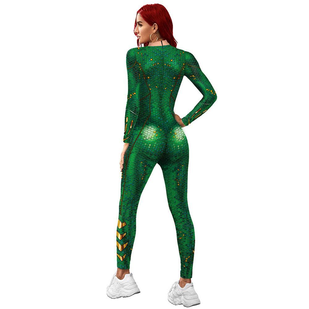 Atlanna Queen Aquaman 2 Costume Cosplay Jumpsuit Halloween Sequined Catsuit Party Zentai