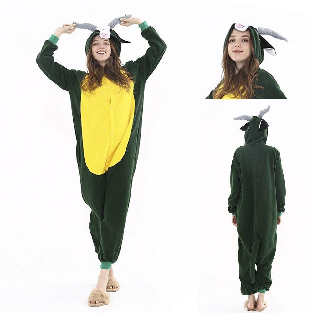 Green Jump antelope Kigurumi Animal Onesies Pajamas For Adult Pajamas