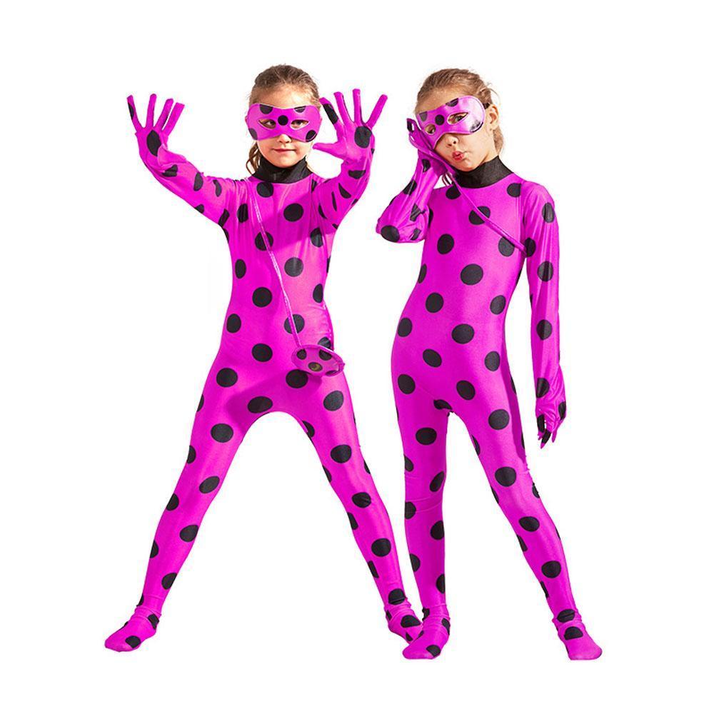 Miraculous Ladybug Cosplay Costume Kids Zentai Bodysuit Halloween Jumpsuit for Girls Boys-Pajamasbuy
