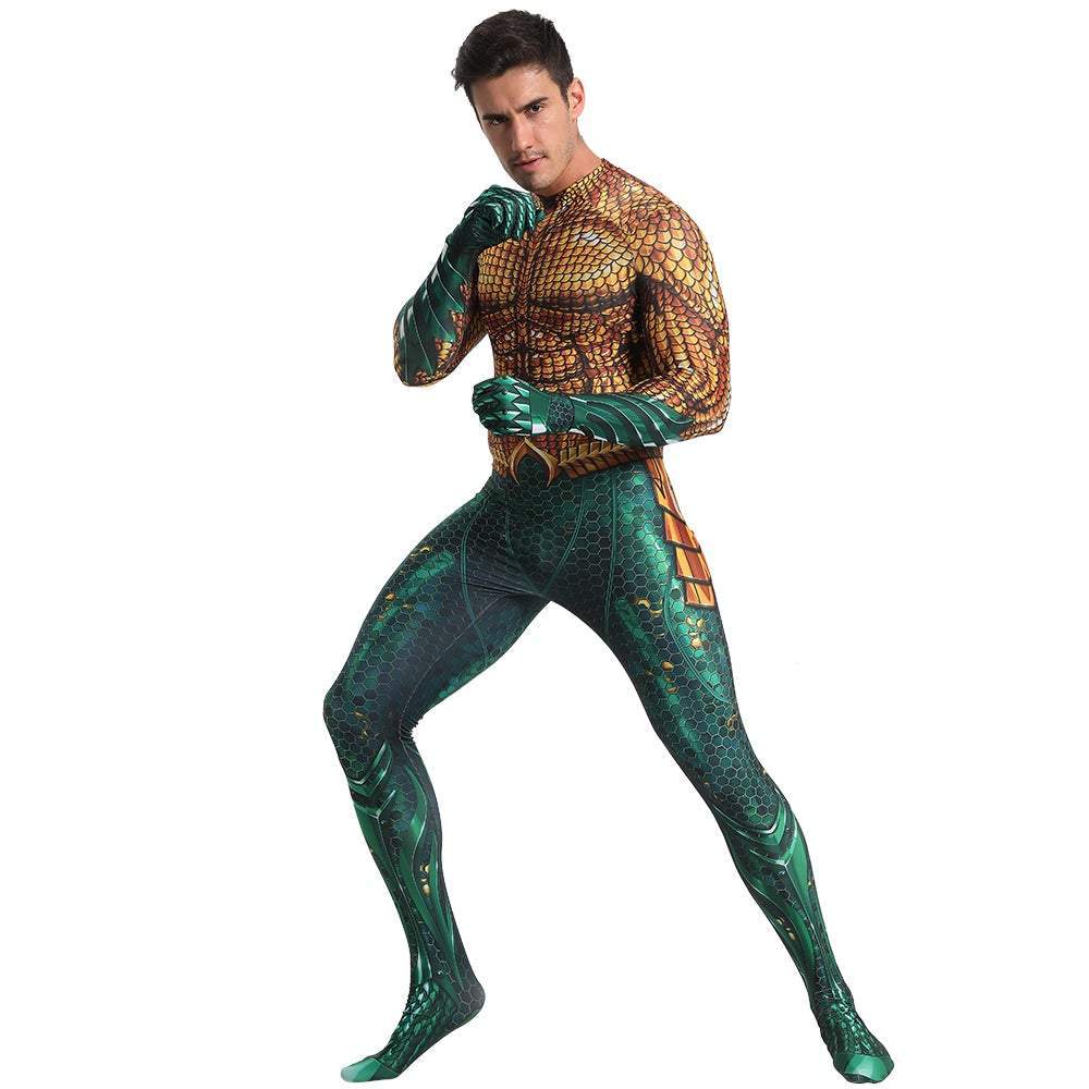 Aquaman 2 Costume Arthur Cosplay Bodysuit Halloween Fancy Cosplay Carnival Suit