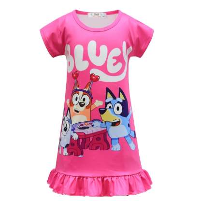 Bluey Nightgown Pajama Dress Sleepwear For Kids Girl
